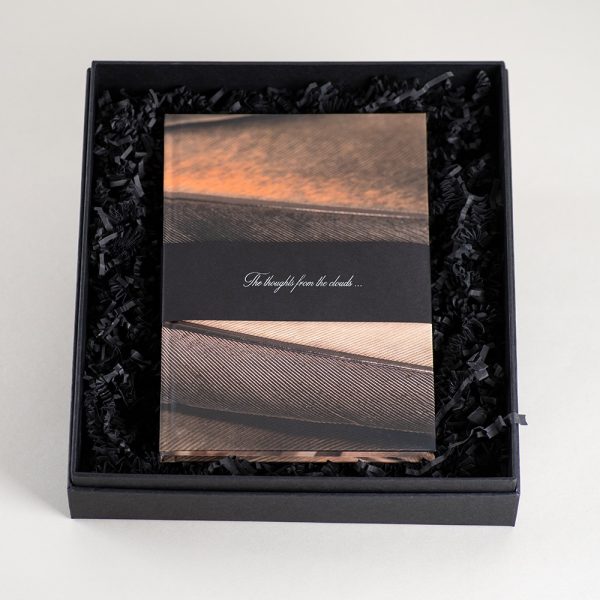 Užrašinė popieriniu viršeliu MINČIŲ SPARNAI (dėžutėje)