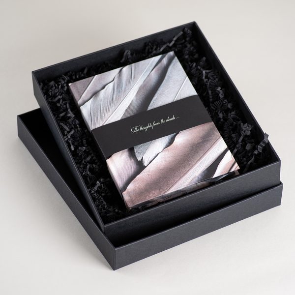 Užrašinė popieriniu viršeliu SIDABRINĖ GULBĖ (dėžutėje)